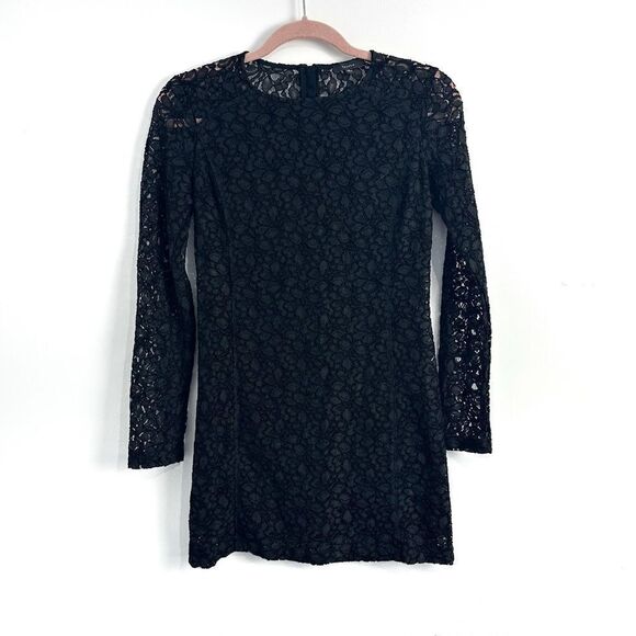 Aritzia Talula Long Sleeve Black Lace dress Sz 2 - Picture 1 of 13